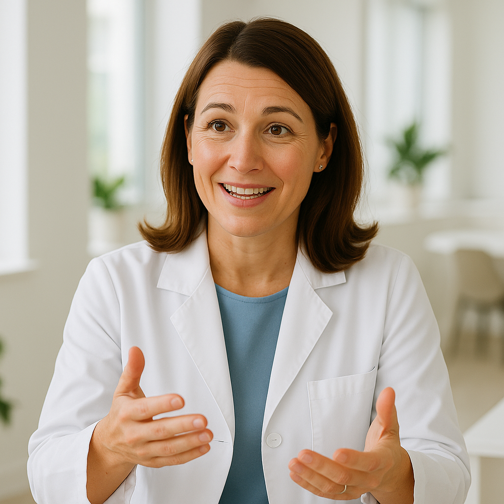 Dr. Olivia Carter in consultation